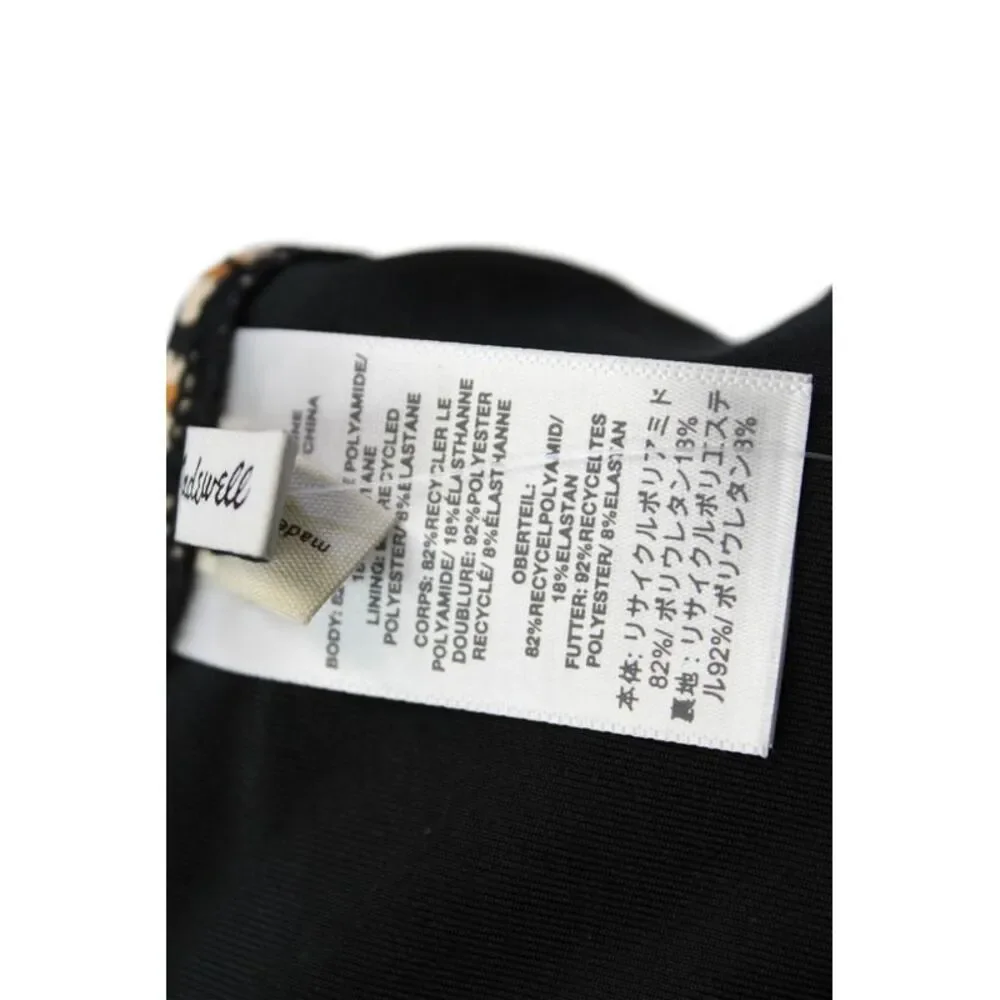 Madewell Womens Daisy Printed Hipster Bikini Bottoms Black White Extra Small